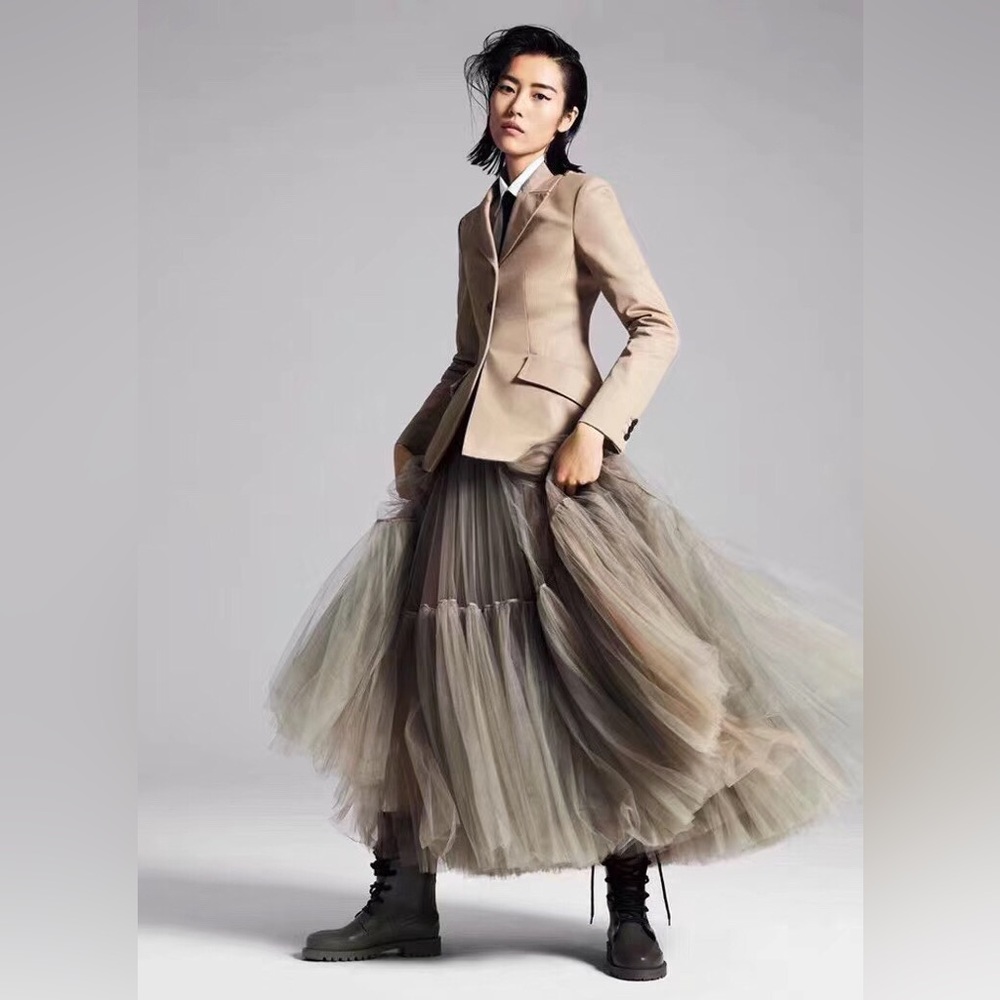 Dark Moro Girl Tiered Tulle Maxi Skirt | Earthy Fairycore